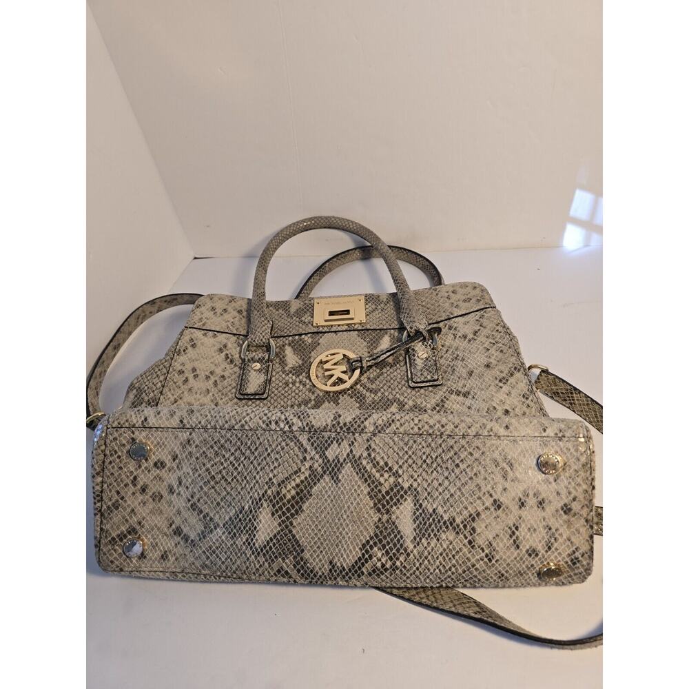 Gray Python Snakeskin Michael Kors Satchel Handba… - image 7